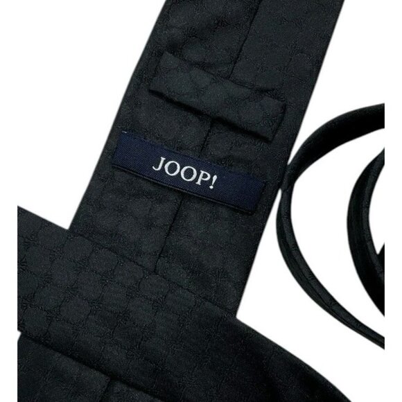 JOOP! Men's 100% Silk Necktie LUXURY Tie Black Geometric W:2.8" EUC - Picture 2 of 4